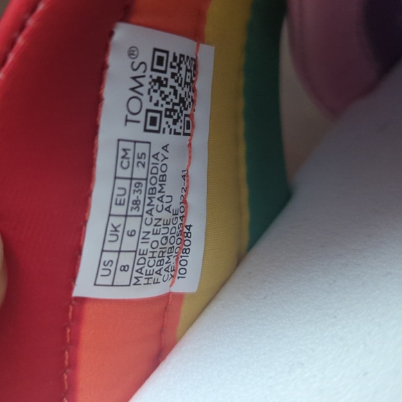 TOMS Women's Alpargata Mallow Crossover Sandals Multi Rainbow Jersey - Picture 8 of 12